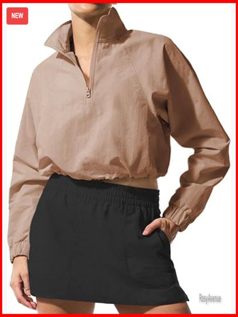 Cropped Quarter Zip Pullover Lightweight Athletic Jacket Long Sleeve